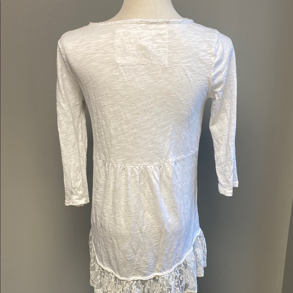 Dylan White Asymmetrical Fitted 3/4 Sleeve Tunic – Size XS - Picture 6 of 7